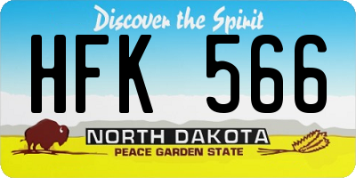 ND license plate HFK566