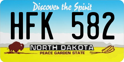 ND license plate HFK582
