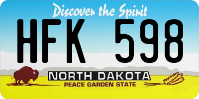 ND license plate HFK598