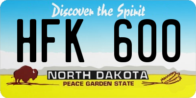 ND license plate HFK600