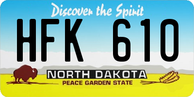 ND license plate HFK610