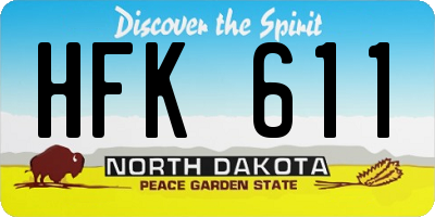 ND license plate HFK611