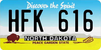 ND license plate HFK616