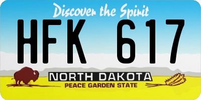 ND license plate HFK617