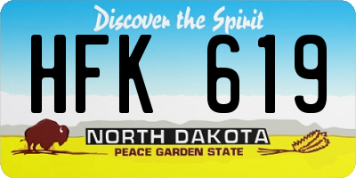 ND license plate HFK619