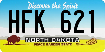 ND license plate HFK621