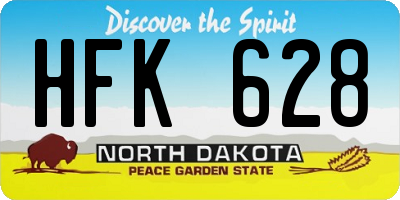 ND license plate HFK628