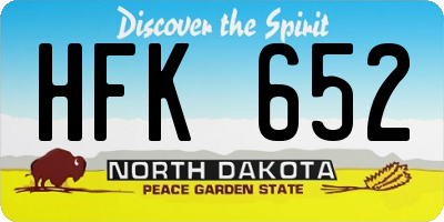 ND license plate HFK652