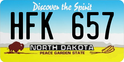 ND license plate HFK657