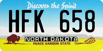 ND license plate HFK658