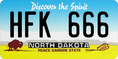 ND license plate HFK666