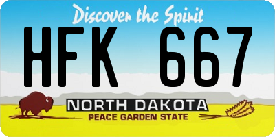 ND license plate HFK667