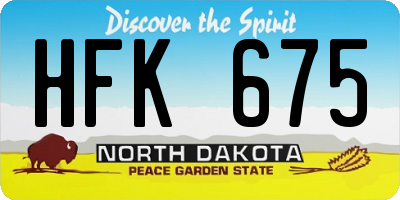 ND license plate HFK675