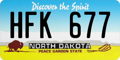 ND license plate HFK677