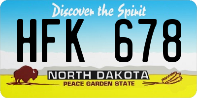 ND license plate HFK678