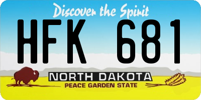 ND license plate HFK681