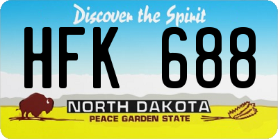 ND license plate HFK688