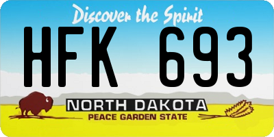 ND license plate HFK693