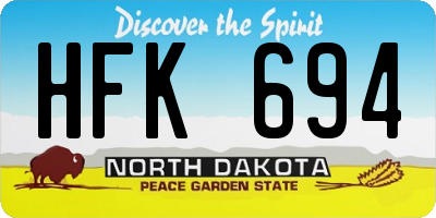 ND license plate HFK694