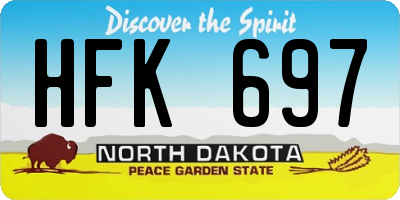ND license plate HFK697