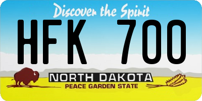 ND license plate HFK700