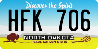 ND license plate HFK706