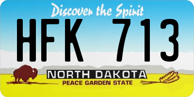 ND license plate HFK713