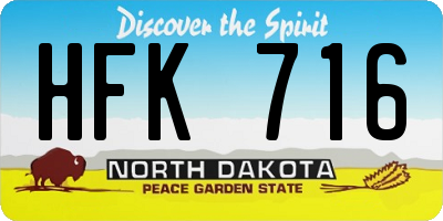 ND license plate HFK716