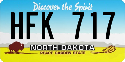 ND license plate HFK717