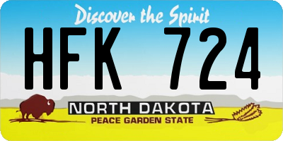 ND license plate HFK724