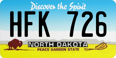 ND license plate HFK726