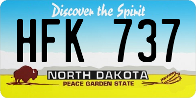 ND license plate HFK737