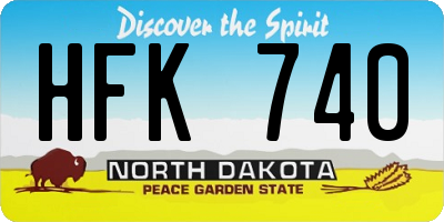 ND license plate HFK740