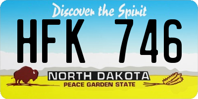 ND license plate HFK746