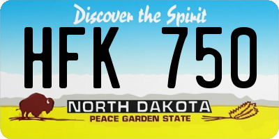 ND license plate HFK750