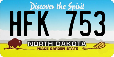 ND license plate HFK753