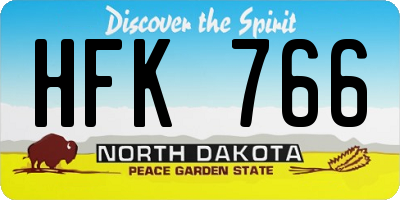ND license plate HFK766