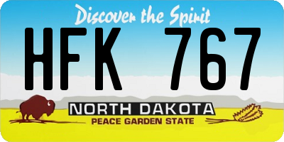 ND license plate HFK767
