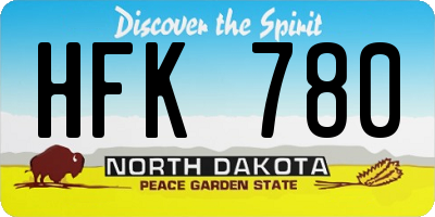 ND license plate HFK780