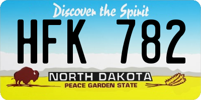 ND license plate HFK782