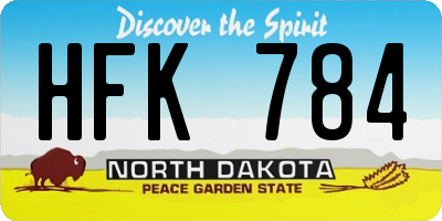 ND license plate HFK784