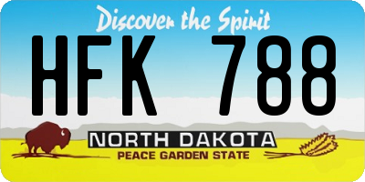 ND license plate HFK788