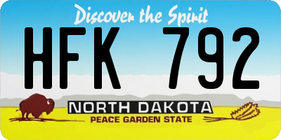 ND license plate HFK792