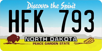 ND license plate HFK793