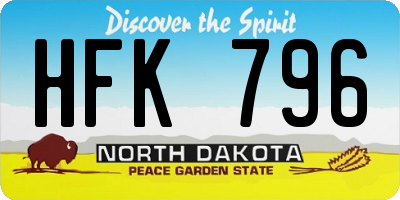 ND license plate HFK796
