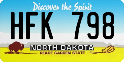 ND license plate HFK798