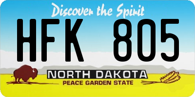 ND license plate HFK805