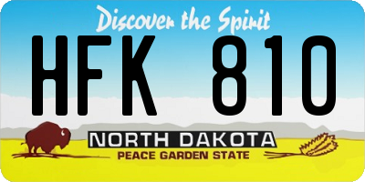 ND license plate HFK810