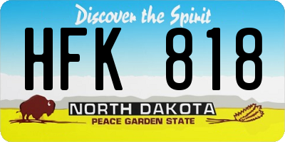 ND license plate HFK818
