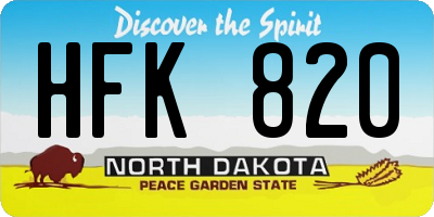 ND license plate HFK820